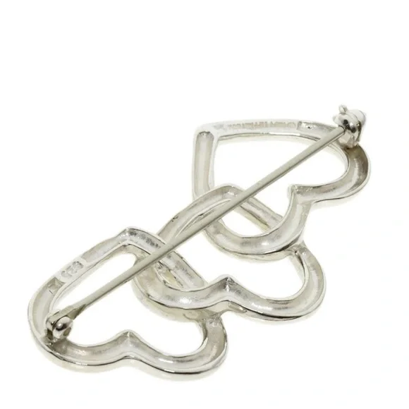 Tiffany & Co Silver Brooch with Heart Design - Picture 2 of 3